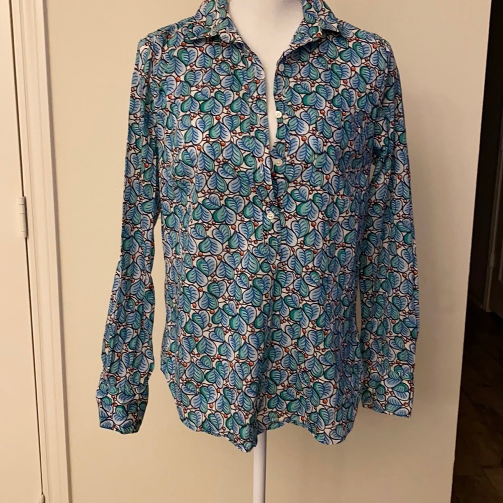 J crew print blouse long sleeve
